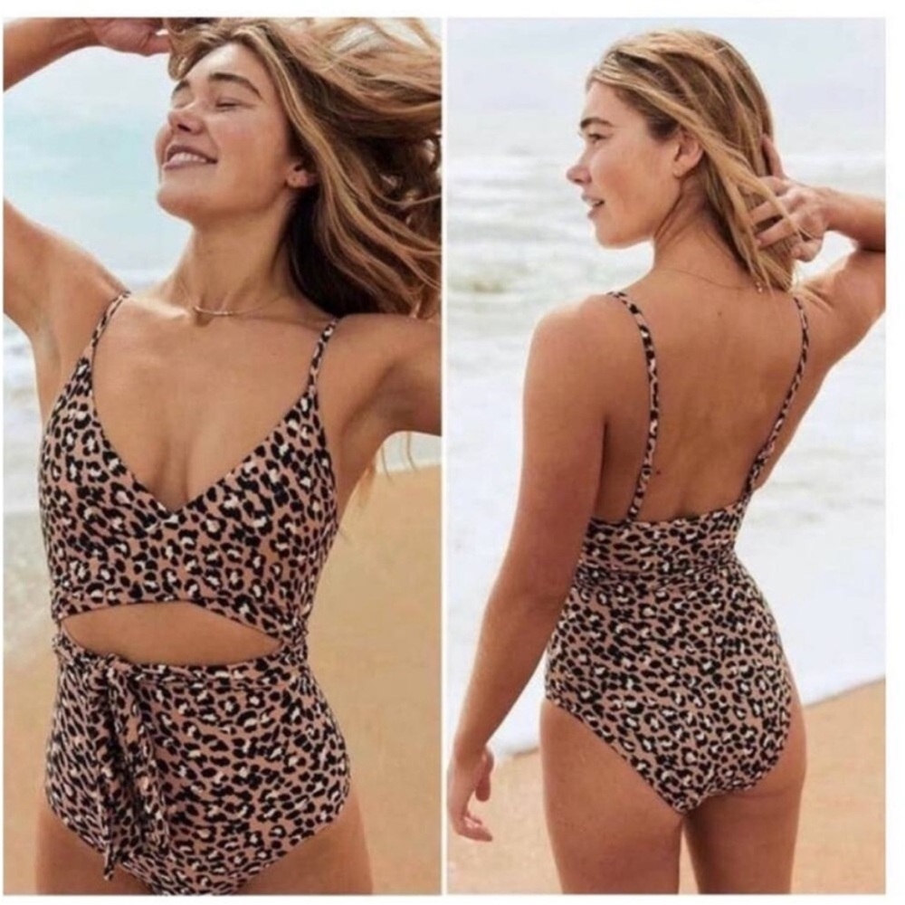 Aerie Leopard Wrap Swimsuit 🐆